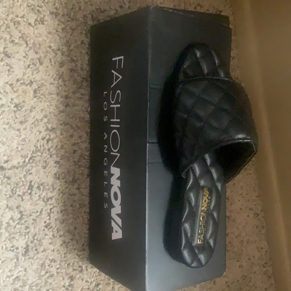 Black leather sandals